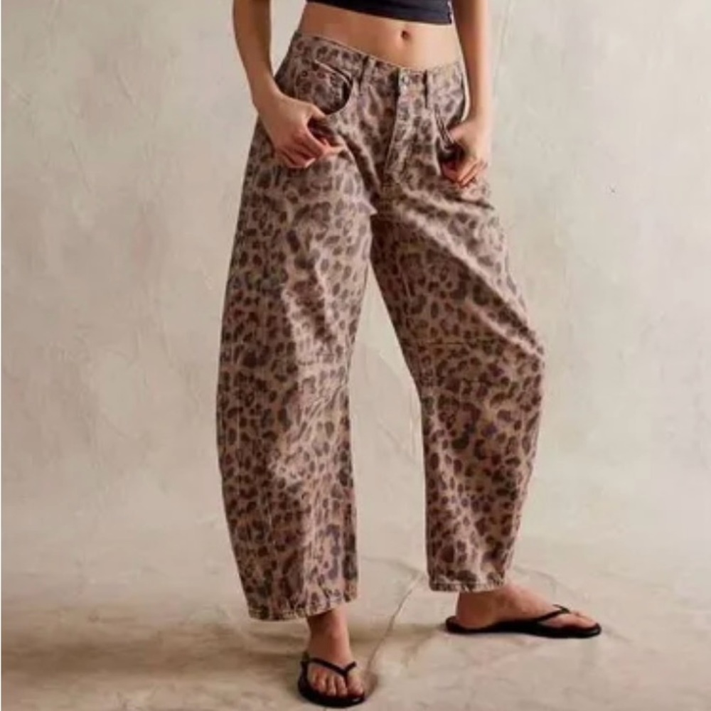 Leopard Print Wide-Leg Pants